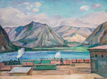  Petrovich Oil Painting - VIEW OF APATITY NEAR KIROVSK Petr Petrovich Konchalovsky landscape mountains
